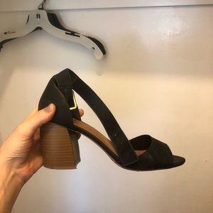 Black and Tan block heels